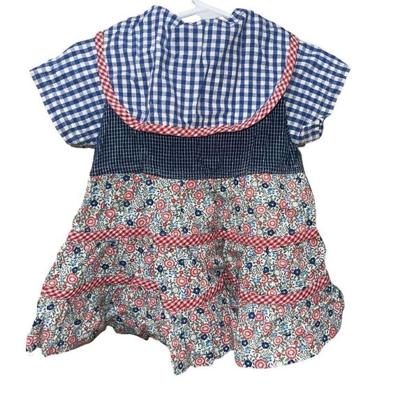 Vintage Baby Beluga Gingham & Floral Dress - Size 12 months - Picture 3 of 3